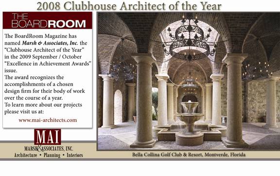 Clubhouse architect of the year